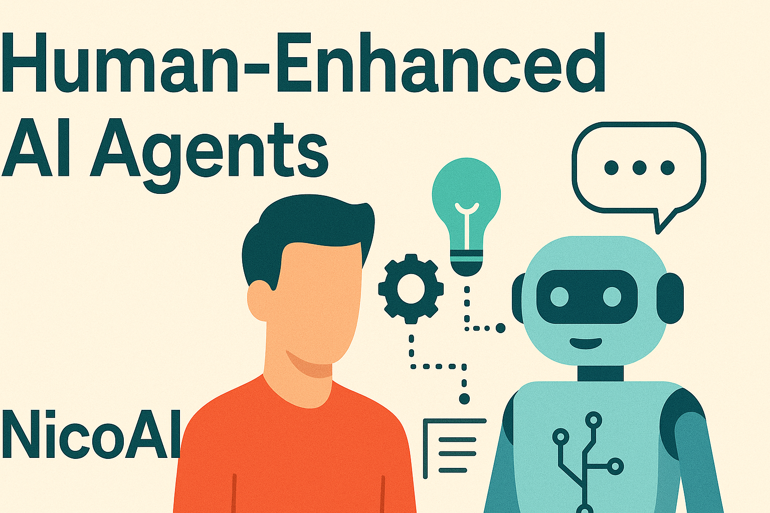 Human-Enhanced AI Agents concept illustration